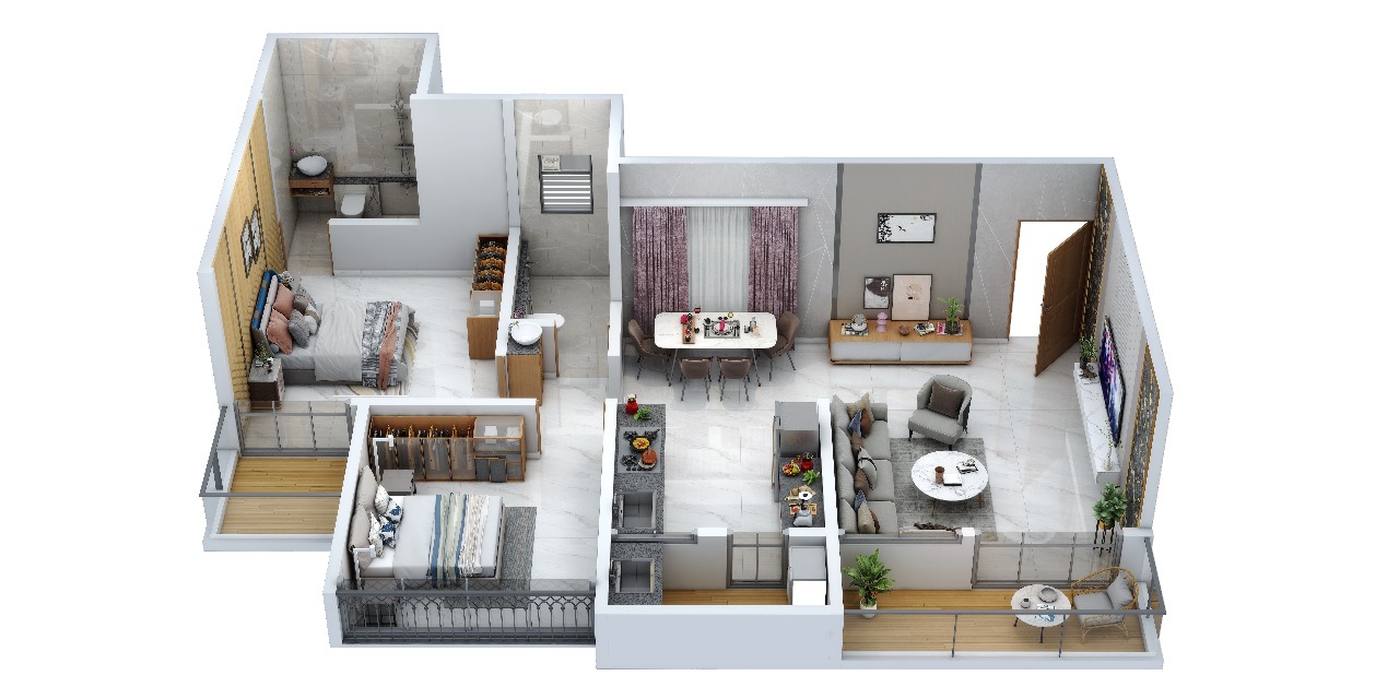 2 BHK Flats Layout of Orizzonte